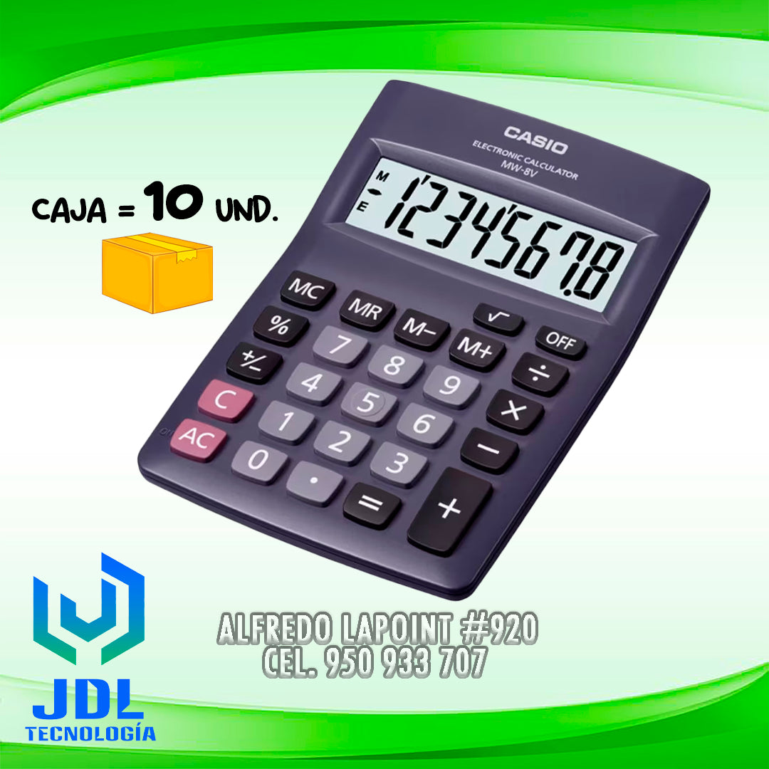 CALCULADORA CASIO MW-8V-BK