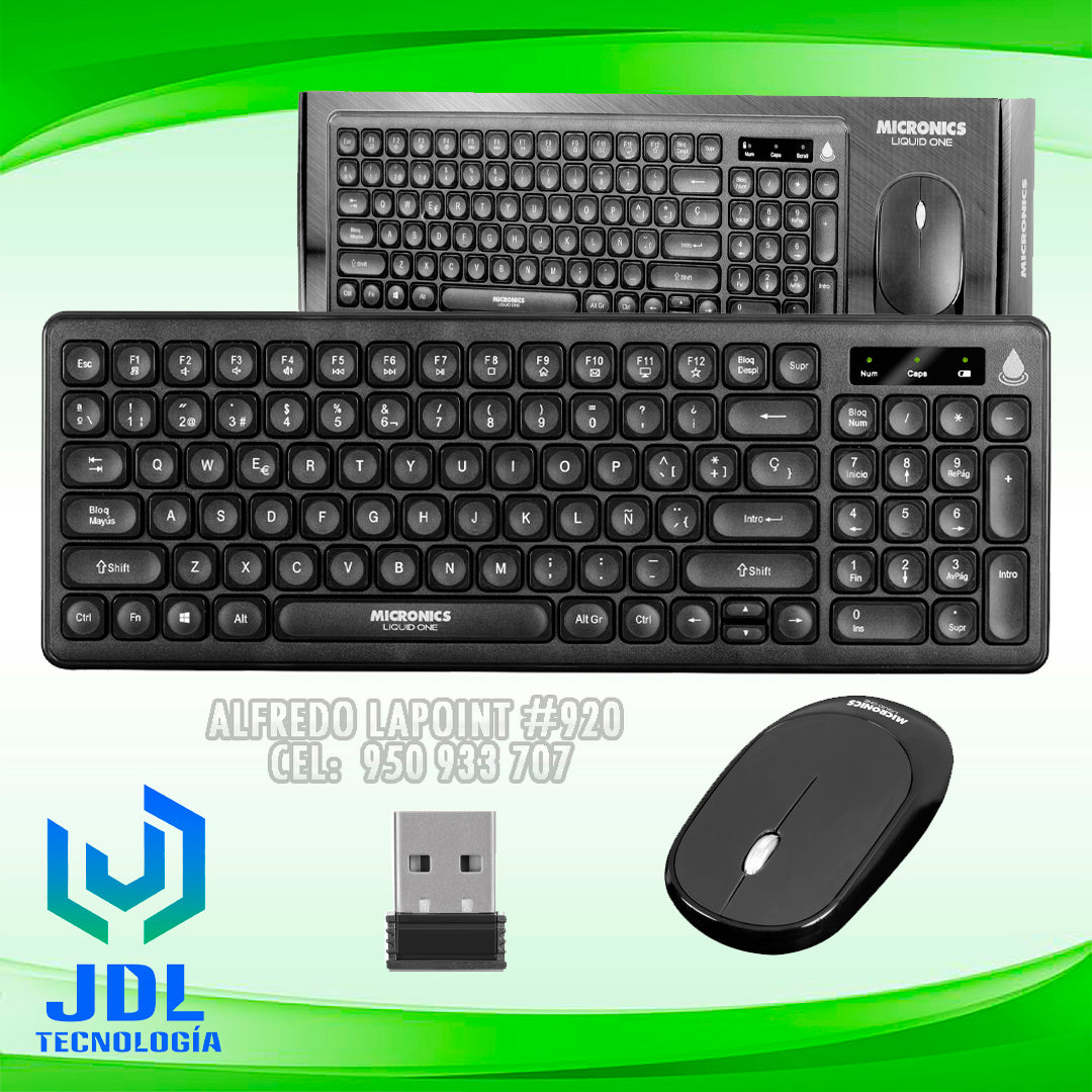 KIT TECLADO + MOUSE MICRONICS LIQUID ONE