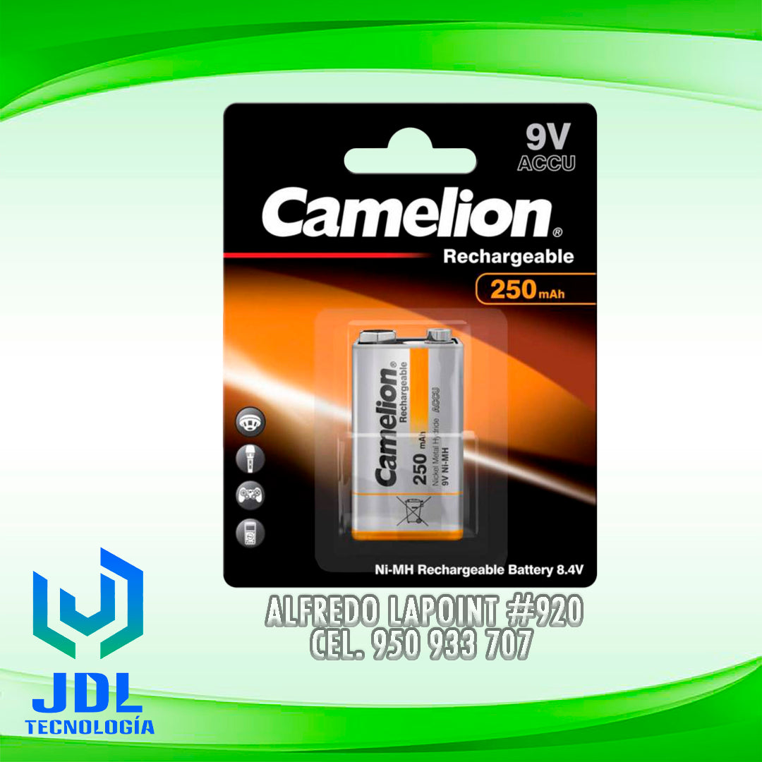 BATERÍA RECARGABLE CAMELION 9V 250 MAH