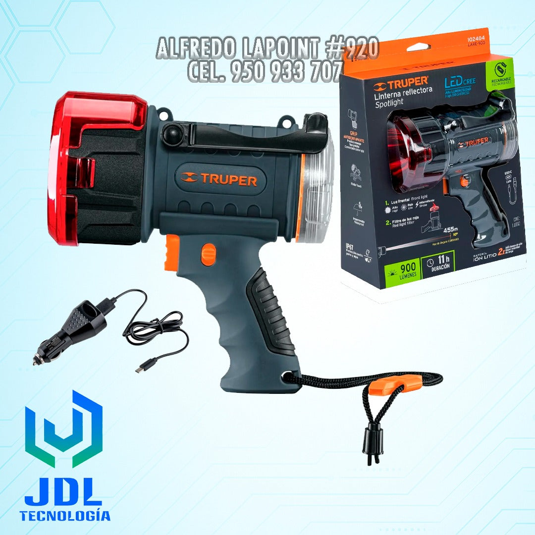 LINTERNA RECARGABLE TRUPER 900LM