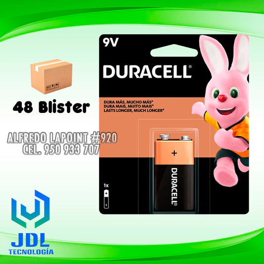 BATERIA ALCALINA DURACELL 9V.