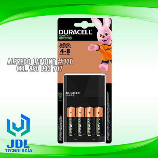 CARGADOR DURACELL C/ 4 PILAS AA 2500mAh