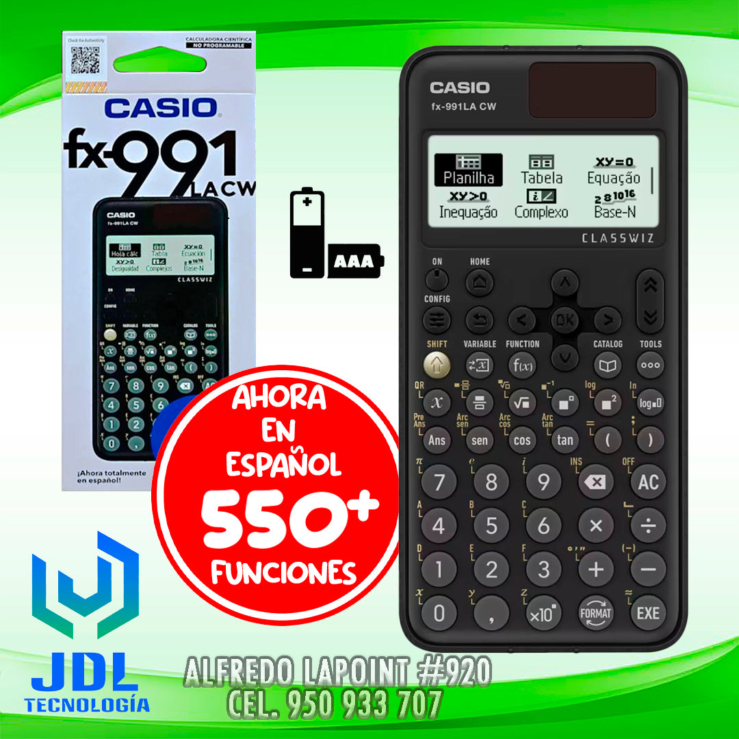 CALCULADORA CIENTÍFICA CASIO FX-991LA CW – JDL TECNOLOGIA