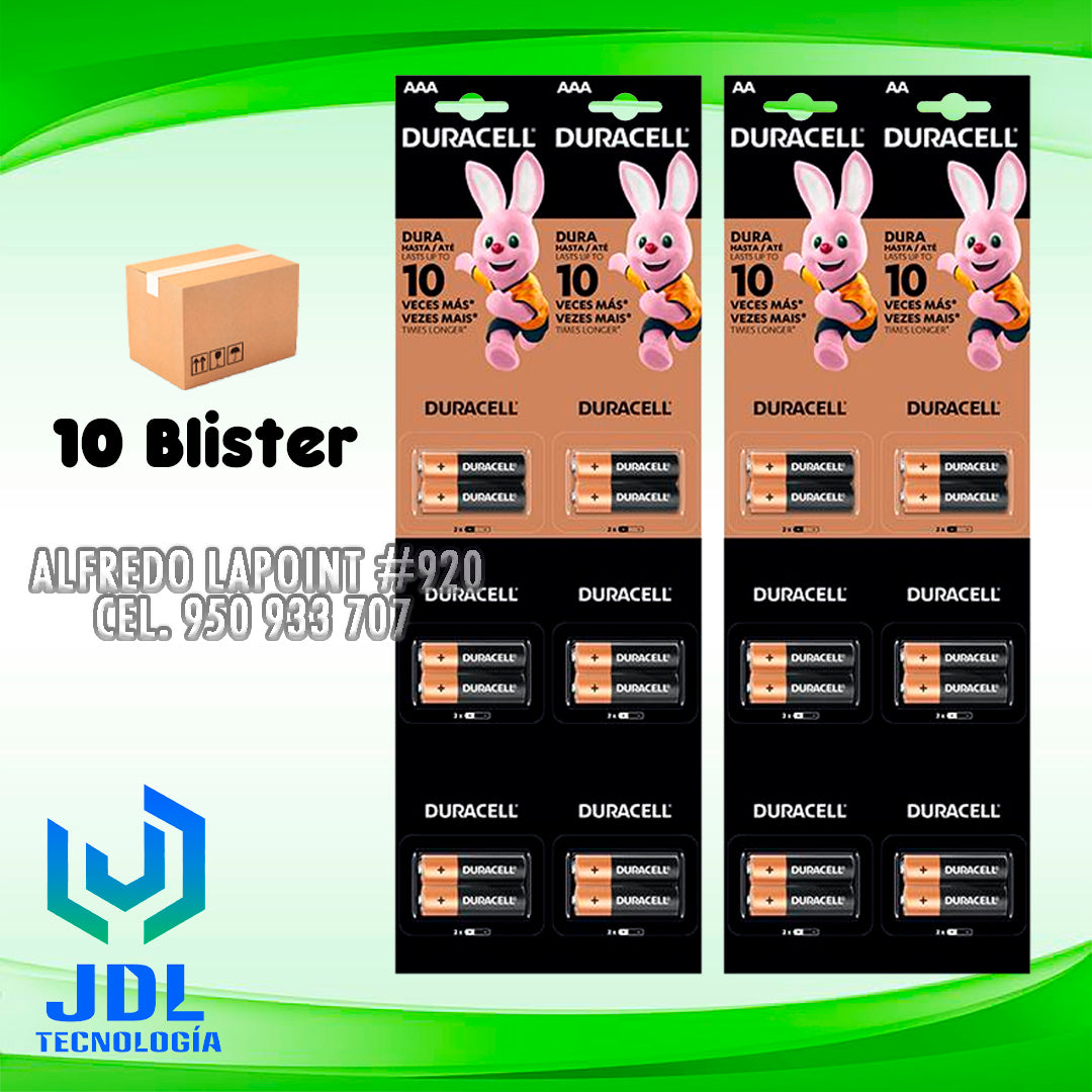 PILAS ALCALINAS DURACELL AA O AAA BLISTER DE 6 PARES