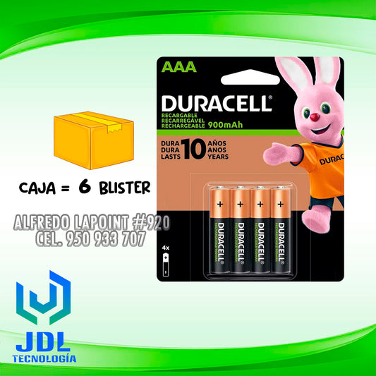 PILAS RECARGABLES DURACELL AAA 900mAh