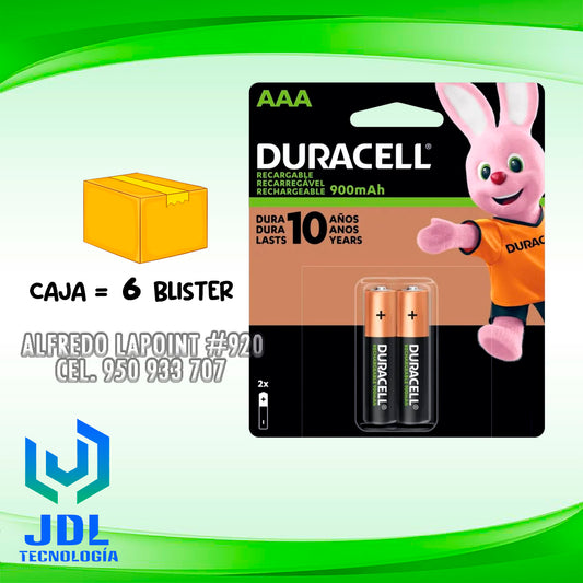 PILAS RECARGABLES DURACELL AAA 900mAh