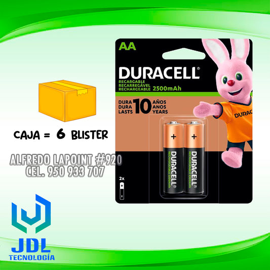 PILAS RECARGABLES DURACELL AA 2500mAh