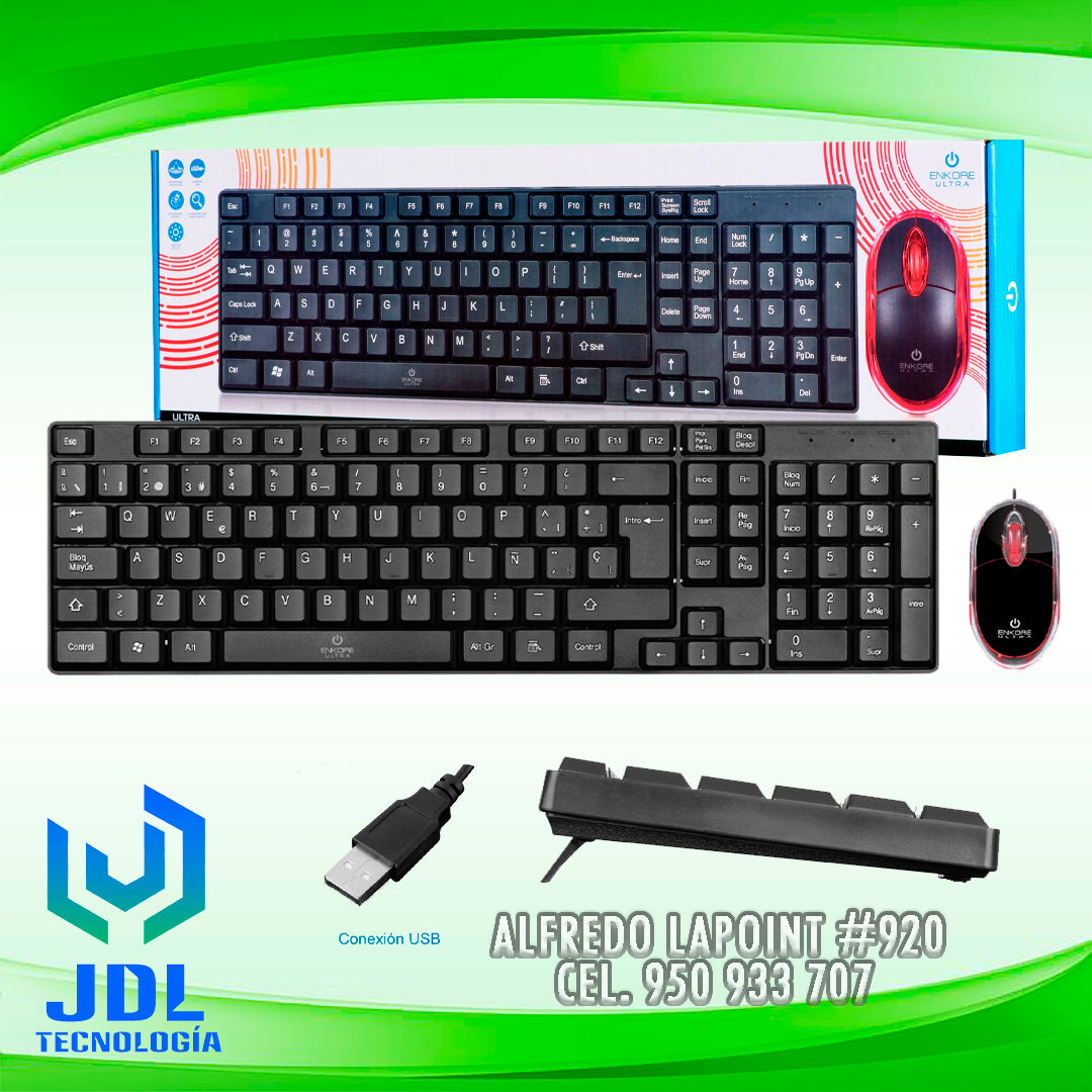 KIT TECLADO + MOUSE ENKORE ULTRA