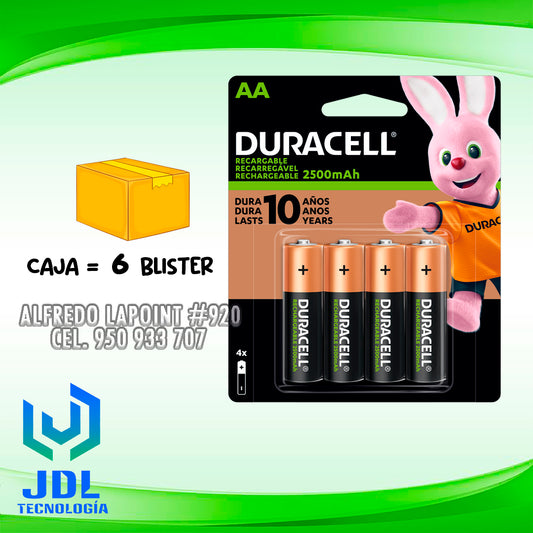 PILAS RECARGABLES DURACELL AA 2500mAh