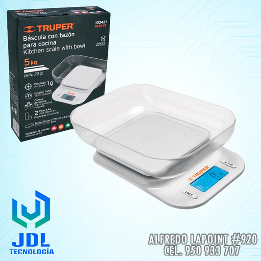 BALANZA DIGITAL PARA COCINA 5KG