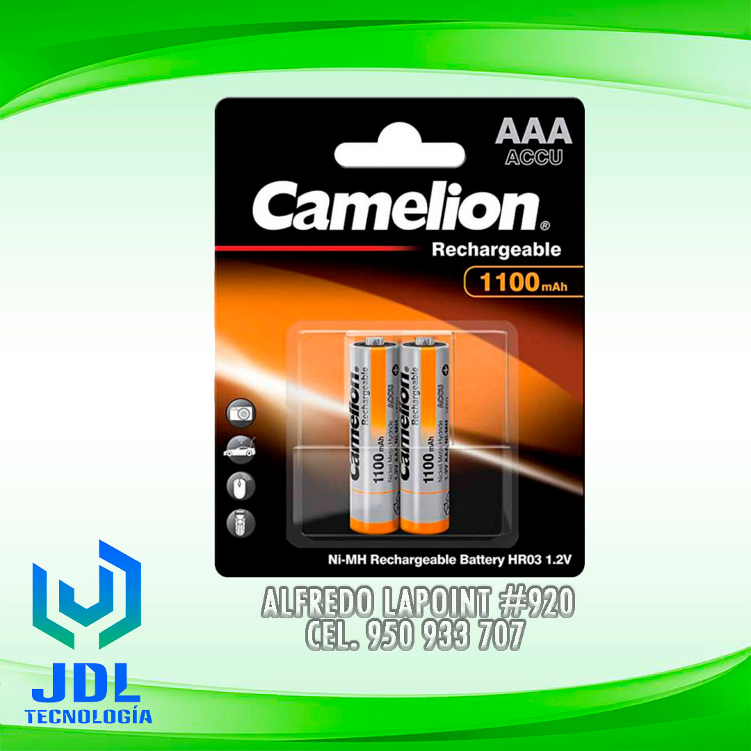 PILAS RECARGABLES CAMELION AAA 1100 MAH