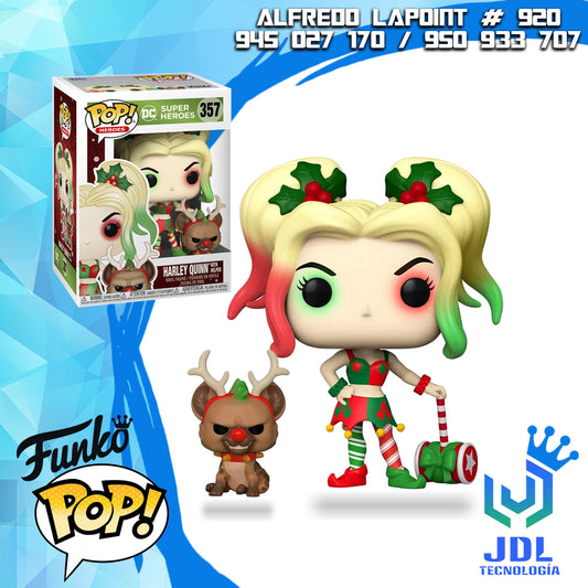 Funko Pop DC Holiday - Harley Quinn con ayudante #357